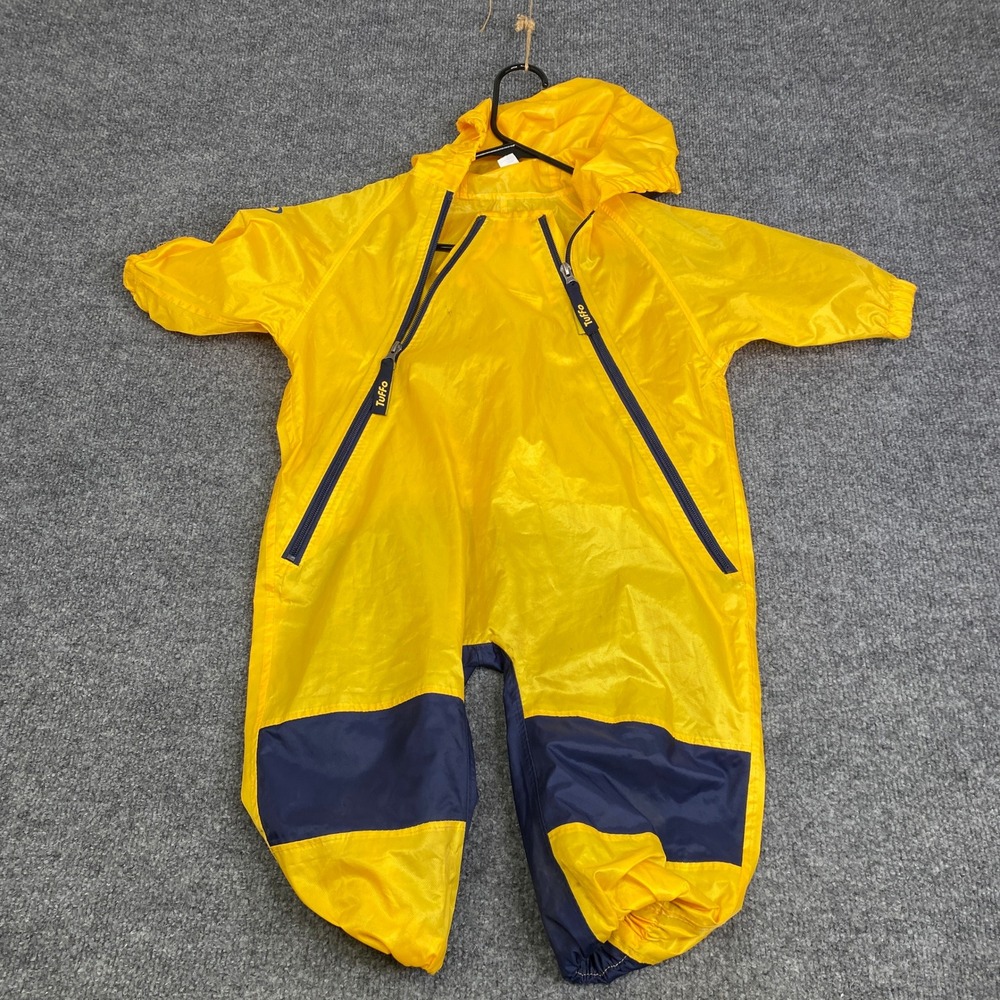 Tuffo Muddy Buddy Yellow Navy Waterproof Rain Suit Coverall Kids 18 Months